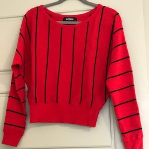 Express Red/Black Stripe Sweater